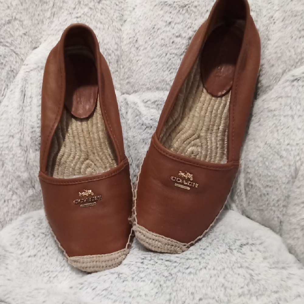 Coach Women's Tan Espadrille Flats